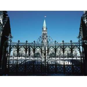 Wrought Iron Gates of Historical Parliament in Ottawa, Ontario, Canada 