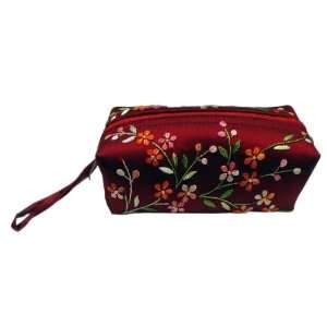  Embroidered Zipper Pouch/Carrying Case, Red Beauty