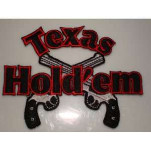  Texas Holdem (Hand Guns) Embroidered Patch Arts, Crafts 