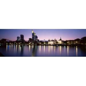 Skyline in Evening, Main River, Frankfurt, Germany Giclee 