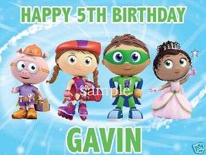 SUPER WHY Edible Birthday CAKE Image Icing Topper  