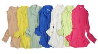   Signature silk shirt 4 colours pink/yellow/green/white  
