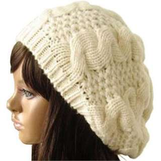   LADY BRAIDED BAGGY BEANIE CAP HAT GIRLS LOVELY STYLE KNIT BERET  