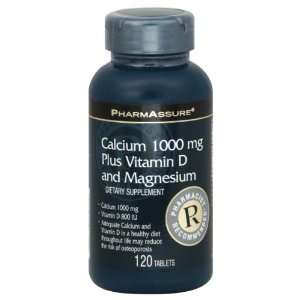  PharmAssure Calcium Plus Vitamin D and Magnesium, Tablets 
