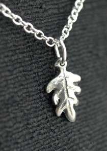 Leaf Pendant Charm Double 2 Layer chain Necklace Sterling Silver Plate 