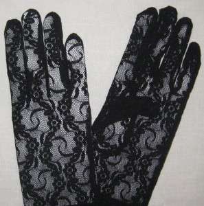 LACE LOVERS Black / Ivory/ White Long Dress Gloves 14  