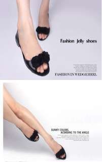 ★ New Womens Open Toe Mary Janes Flats Jelly Shoes 