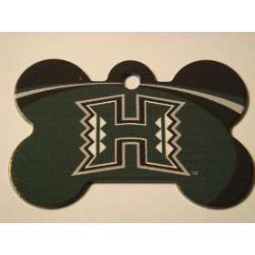  Hawaii Warrior College Sports Team Large Bone ID Tag
