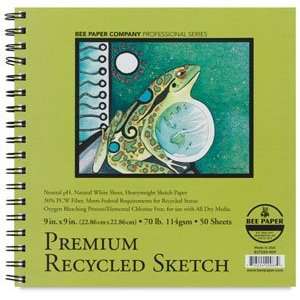 Bee Paper Premium Recycled Sketch Pads   9 times; 9, Premium Recycled 