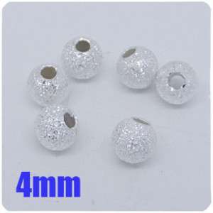 200X Silver Plated Brass Stardust Spacer Beads 4mm P044  