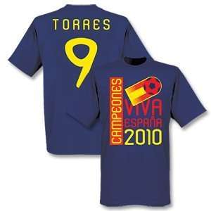  2010 Spain World Cup Winners Tee   Navy + Torres 9 Sports 