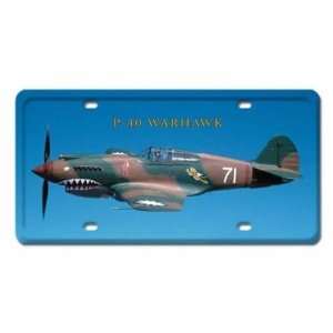  P 40 Warhawk Aviation License Plate