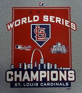 St. Louis Cardinals 2011 World Series Champions Grey T Shirt 5XL 