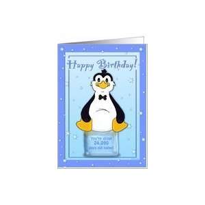  66th Birthday   Penguin on Ice Cool Birthday Facts Card 