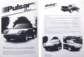 Pulsar VW Beetle Based 911 Replica Kit Car UK Brochure  