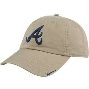  Nike Atlanta Braves Khaki Stadium Adjustable Hat Sports 