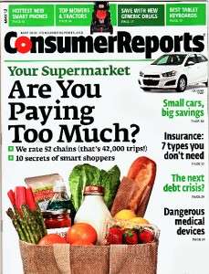 2012 May issue Consumer Reports Are you paying too much ? Free S/h 
