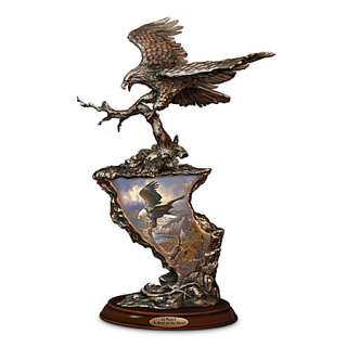 Cold Cast Bronze Eagle Sculpture With Ted Blaylock Full Color Artwork 