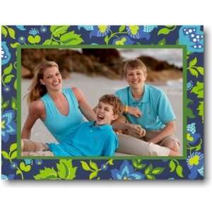  Boatman Geller Holiday Photo Card   Blue & Green Floral 