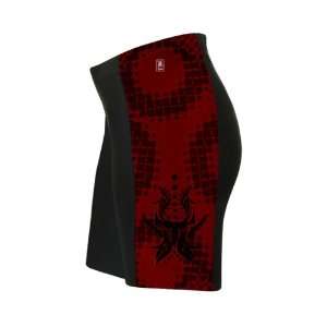    Black & Red Tribal Cycling Shorts for Women