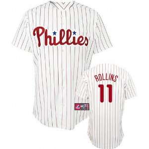   Rollins Philadelphia Phillies Replica YOUTH Jersey Home by Majestic