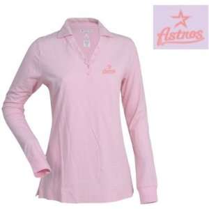  Houston Astros Womens Fortune Polo by Antigua   Pink 