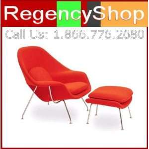  Womb Style Chair & Ottoman   Red