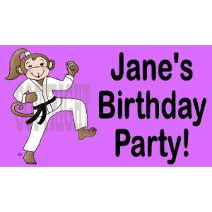  Martial Arts Girl Monkey Personalized Party Banner Sports 