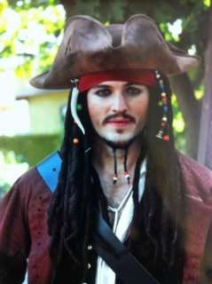 Deluxe Pirate Wig~Jack Sparrow~Mens Costume Halloween  