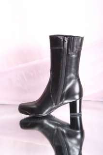 Giovanni Fabiani 5988 Black Leather Mid Calf Boots 37.5  