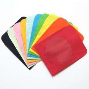  250 OfficeSmart SLC01 CD/DVD Paper Sleeves Assorted Colors 