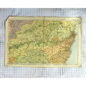  ANTIQUE MAP 1900 SCOTLAND ABERDEEN STONEHAVEN BALMORAL 