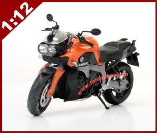   12 bmw k1300r orange die cast motorcycle model collection mint in box
