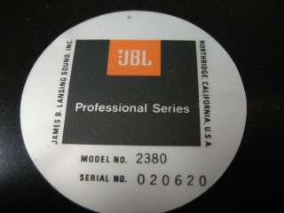 JBL PROFESSIONAL SERIES 2380 HORN 2445J DRIVER  
