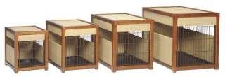 Dog Crate WICKER & WOOD Pet house table kennel 4 sizes  
