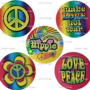   Pinback buttons 1.25 Pins / Badges Make Love Not War 