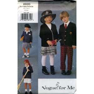  Vogue for Me Childrens Jacket, Skirt and Pants Sewing 