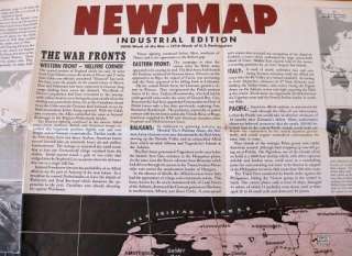 NEWSMAP WW II Poster 1944 The War Fronts Vol. 3 No. 25F  