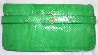 NEW Cole Haan Green Keaton Snake Gold Buckle Handbag Purse Originally 