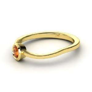    Stackable Berry Ring, Round Fire Opal 14K Yellow Gold Ring Jewelry