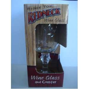 Redneck Wine Glass with Multi tasking Coaster  Kitchen 