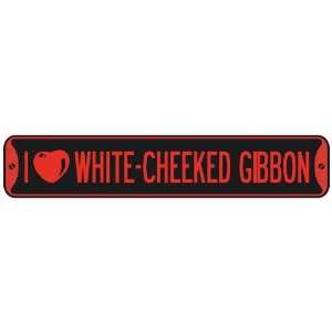   I LOVE WHITE CHEEKED GIBBON  STREET SIGN