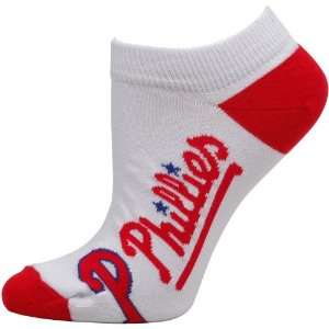 MLB Philadelphia Phillies Womens Arched Team Name Ankle Socks   White