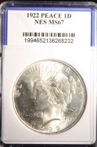 AUTHENTIC 1922 PEACE SILVER DOLLAR HIGH MS COIN #232  