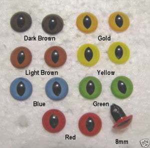 14 Pair 5mm COLORS PLASTIC SLIT SAFETY EYES Sew On  