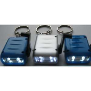  3 PACK. 2LED CRANK POWERED WIND UP KEYCHAIN LIGHT NEVER 