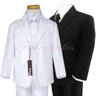 Boy Formal Baby/Communion Black/White Tuxedo/Suit Size  