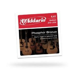  DAddario EJ17 Acoustic Guitar Strings Phosphor Medium 