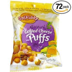 Snikiddy Snacks Grilled Cheese Puffs, 1 Ounce Bags (Pack of 72 