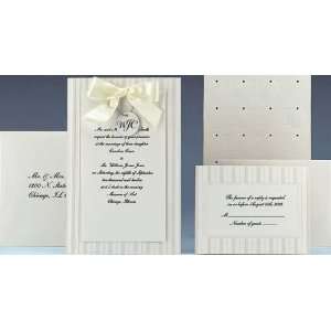  Ivory Stripes Wedding Invitation Kit